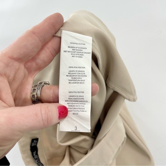 nasty gal light‎ khaki high rise pleated dress style cargo pants 6 - Picture 10 of 10